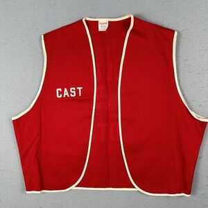 Vintage 60s Champion Running Man Vest Medium Red Cast Taleb Grotto Open‎ Front